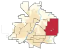 Frontière de la circonscription en 2022.