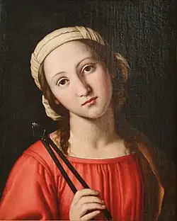 Sainte Apolline, tableau attribué à Giovanni Battista Salvi (XVIIe siècle). Huile sur toile, musée Fabre, Montpellier.