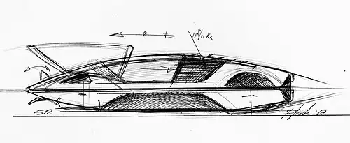 Croquis initial de 1967 de Paolo Martin.