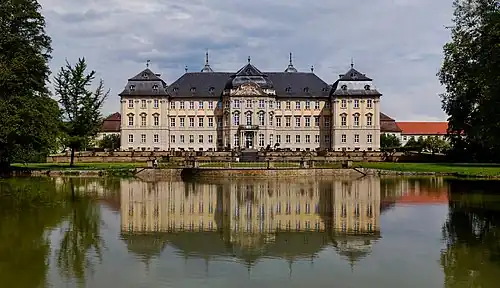 Château de Werneck, édifié entre 1733 et 1745 sur ordre de Frédéric-Charles de Schönborn-Buchheim, prince-évêque de Wurtzbourg et de Bamberg