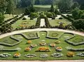 Vue d'un parterre du parc
