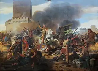 Le comte Eudes défend Paris contre les Normands(tableau de Jean-Victor Schnetz).