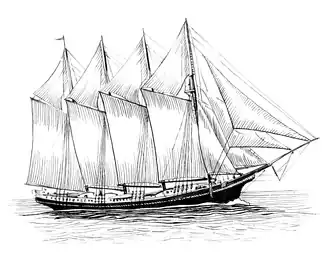 Goélette à quatre mâts.