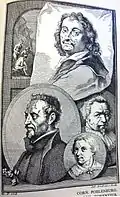 Vol. 1, plaque G, p. 128 Korn. Poelenburg. Dan. Segers. J. Torentius. P. Valk.