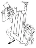 Dessin de F.&nbsp;Gwynplaine MacIntyres, Schrödingers Cat-Sitter