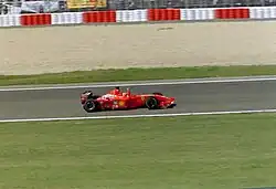 Michael Schumacher après sa victoire au Grand Prix d'Europe disputé sur le Nürburgring