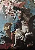 Schwäbisch Hall, Hôtel de ville, mur de la salle du conseil, extrait du sacrifice d’Isaac.