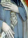 Détail de la Vierge de Cham (Suisse).