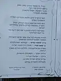 La plaque de 1983 (texte en hébreu).