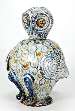 Vase en forme de chouette, Sicile, XVIIe siècle.