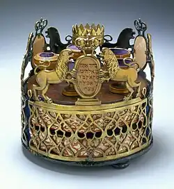 Seder Plate, Tiered Seder Set, Eastern Galicia or Western Ukraine, XVIIIe – XIXe&nbsp;siècle.