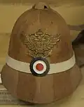 casque colonial, collection du Fort de la Pompelle.