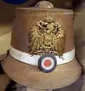casque colonial, troupes du train, collection du Fort de la Pompelle.