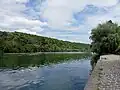 La Seine en amont de la grève du port.
