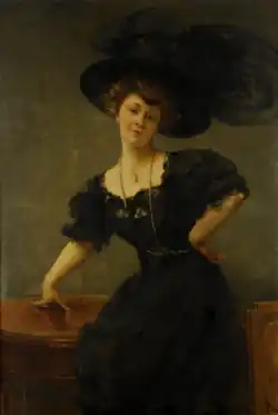 Portrait de Mme M. B., huile sur toile, 1908 (détail).
