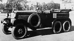 SELVE 6x6 1928. Un des quelques exemplaires de la Selve-Voran (avant-train système Voran), une 6x6 à moteur six cylindres de 3&nbsp;litres, munie de six roues motrices.