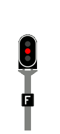 Image animée d'un feu de signalisation ferroviaire clignotant rouge