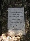 Stèle en mémoire du chien Taffy too.