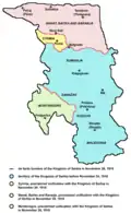 Expansion territoriale du royaume de Serbie en 1918.