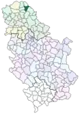 Localisation de la municipalité de Čoka en Serbie