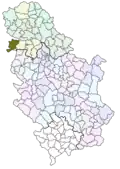 Localisation de la municipalité de Šid en Serbie