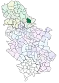 Localisation de la municipalité d'Alibunar en Serbie