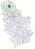 Localisation de la municipalité de Bečej en Serbie