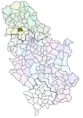 Localisation de la municipalité d'Irig en Serbie