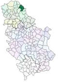 Localisation de la municipalité de Kikinda en Serbie