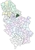 Localisation de la municipalité de Kovin en Serbie