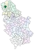 Localisation de la municipalité de Kula en Serbie