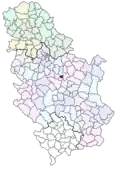 Localisation de la municipalité de Lapovo en Serbie