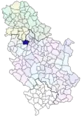 Localisation de la municipalité d'Obrenovac en Serbie