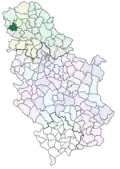 Localisation de la municipalité d'Odžaci en Serbie