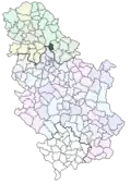 Localisation de la municipalité d'Opovo en Serbie