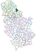 Localisation de la municipalité de Sečanj en Serbie