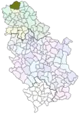 Localisation de la ville de Subotica en Serbie