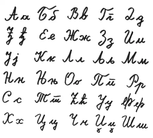 Alphabet serbe cyrillique écrit