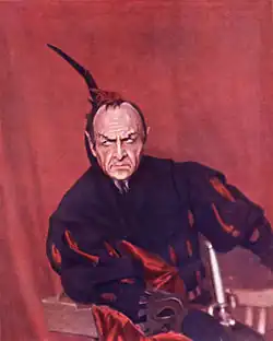 Photographie d'un acteur avec un costume de diable.