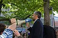 Le député Sergio Coronado au rassemblement contre le projet de loi renseignement