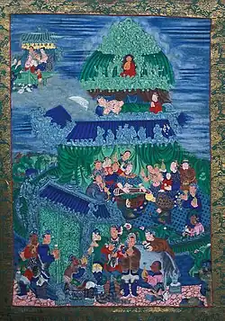 Scène de la vie du Bouddha