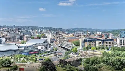 Skyline de la ville anglaise de Sheffield.