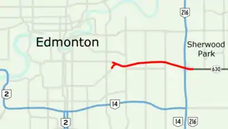 Carte de la Sherwood Park Freeway (Alberta).
