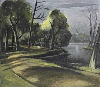 Paysage avec un lac