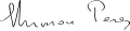 Signature de Shimon Peres(he)&nbsp;שמעון פרס