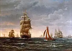 Panorama marin à Gibraltar (1850)