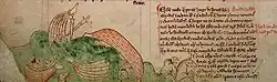 Naufrage de Hugues de Boves, XIIIe siècle, Cambridge, Corpus Christi College.