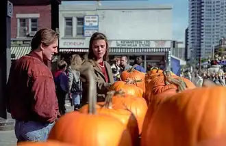Vente de citrouilles pour l'Action de grâce au marché By