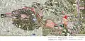 Carte de la rue en 2014 avec les fermetures ou restrictions aux Palestiniens.