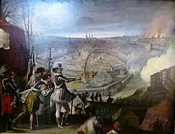 Gillis van Coninxloo, Siège d'une ville par Henri IV, c. 1594.